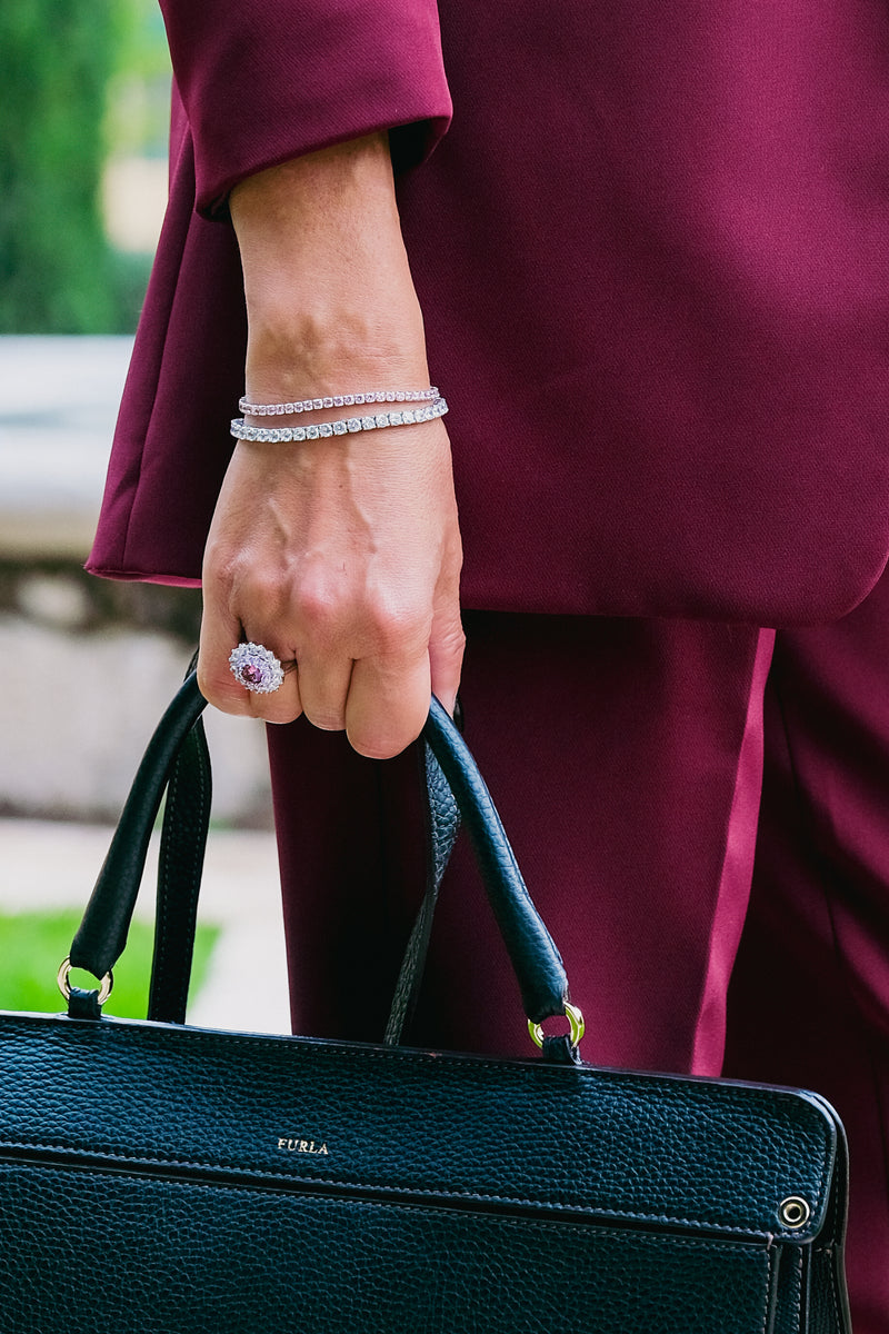 Bracciale tennis rosa