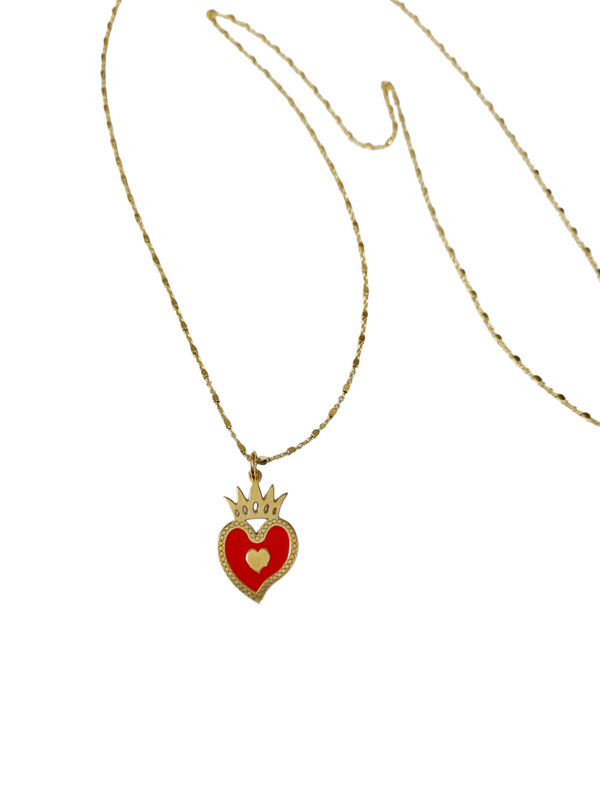 Collana cuore sacro rosso