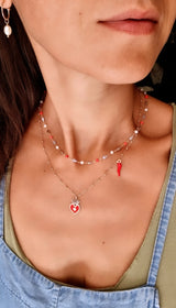 Collana sacro cuore rosso