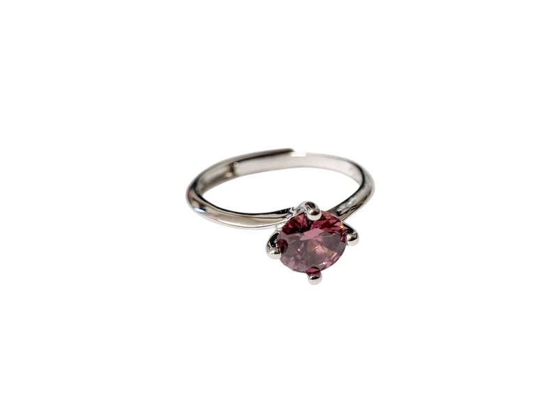 Anello solitario porpora