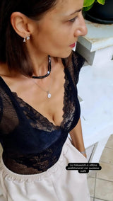 Collana ovale moissanite