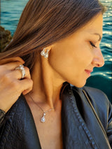 Collana goccia moissanite