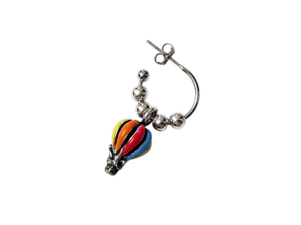 Mono orecchino mongolfiera multicolor