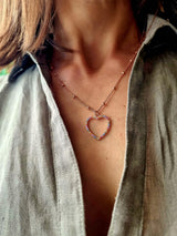Collana cuore multicolor
