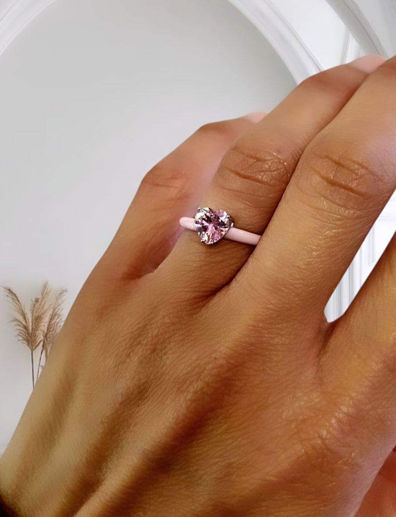 Anello cuore rosa
