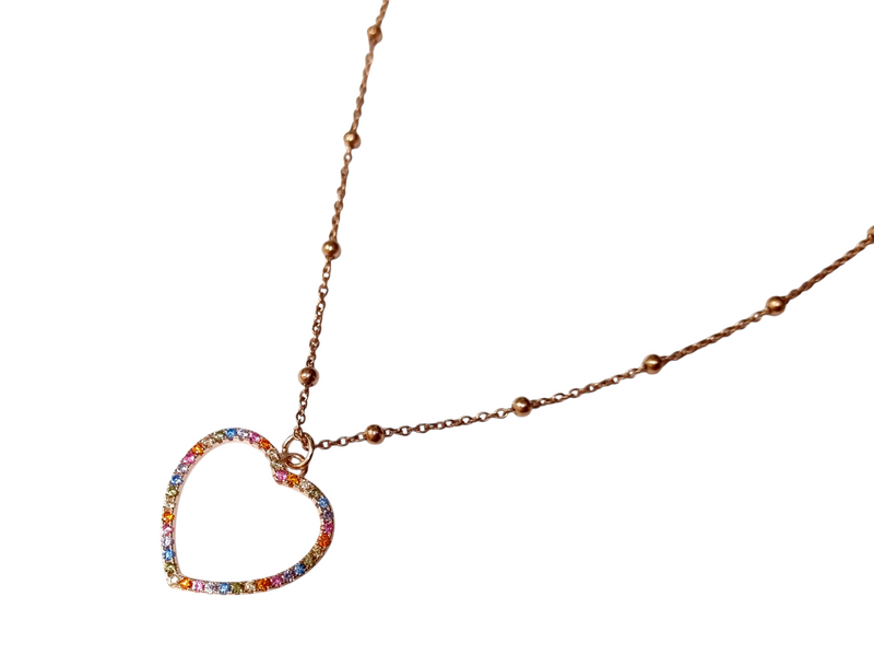 Collana cuore multicolor