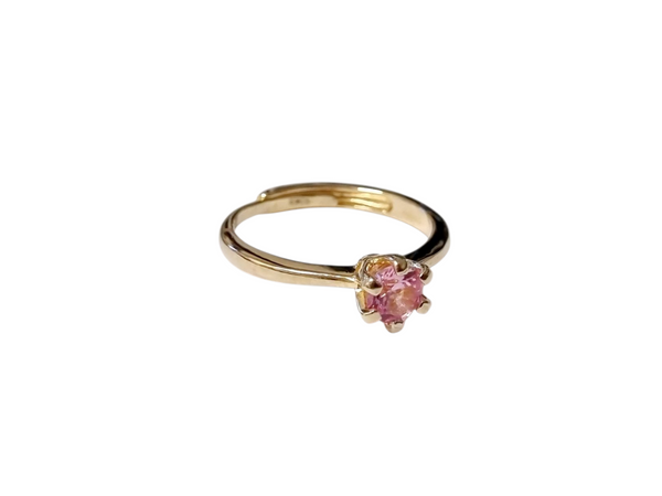 Anello mini solitario rosa