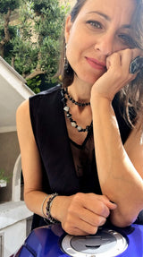 Collana agata nera striata