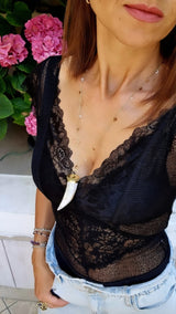 Collana corno e cuori