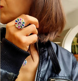 Anello margherita multicolor