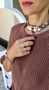 Bracciale perle bicolor