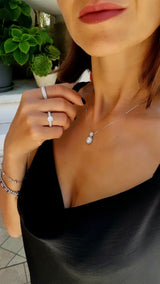 Collana doppio punto luce moissanite