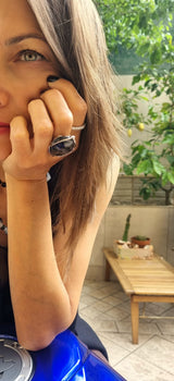 Anello quarzo tormalinato