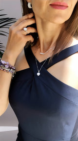 Collana barretta moissanite