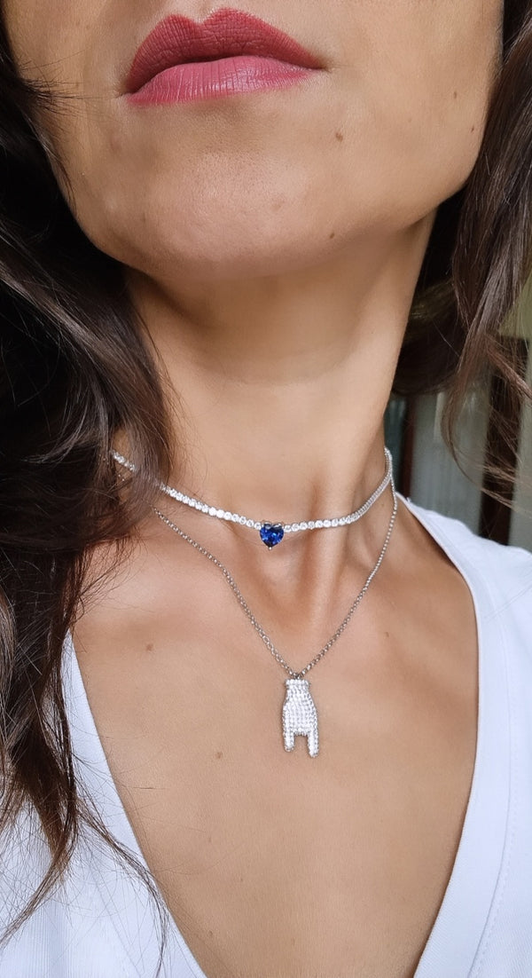 Girocollo cuore blu