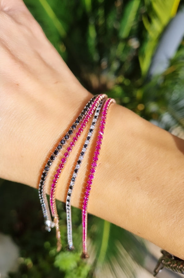 Bracciale tennis bianco nero