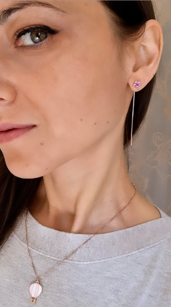 Mono orecchino fiore lilla